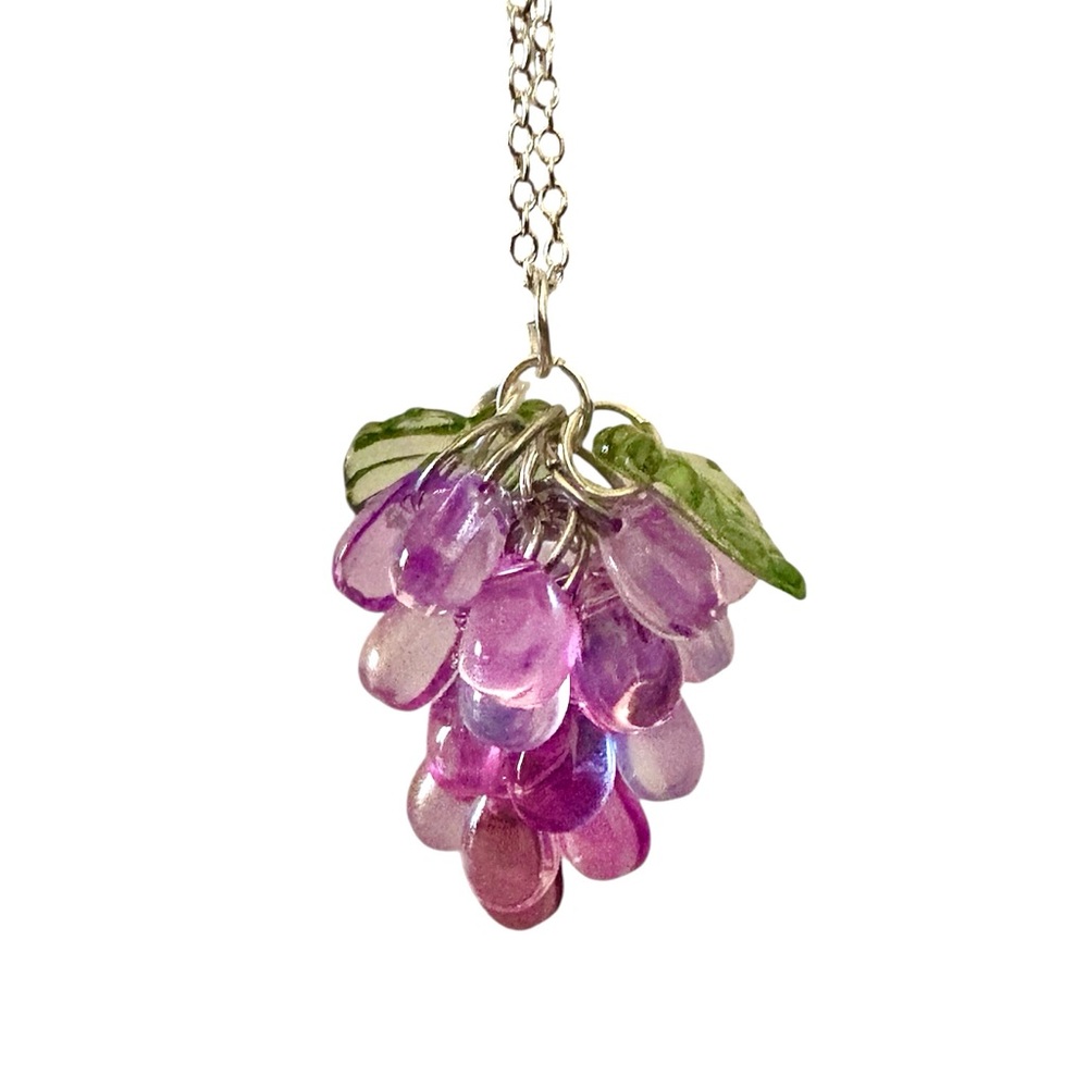 Tear Drop Crystal “grapes” Pendant on 925 Chain